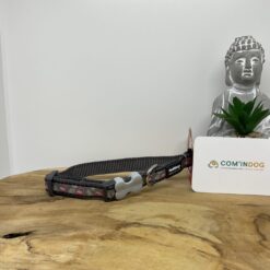 Red dingo collier 24 à 36cm gris flamands roses