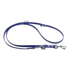 Laisse 3 points en biothane 16x2.40m bleu roi