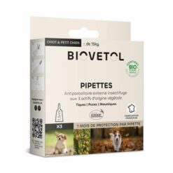 Pipettes antiparasitaire chiot & petit chien -15kg